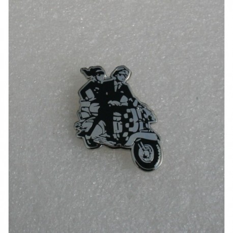 Scooter Couple Cut Out Pin Badge