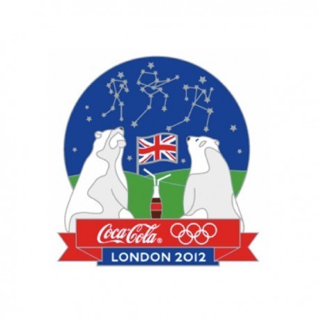 London 2012 Olympic Coca-Cola Polar Bear Pin Badge