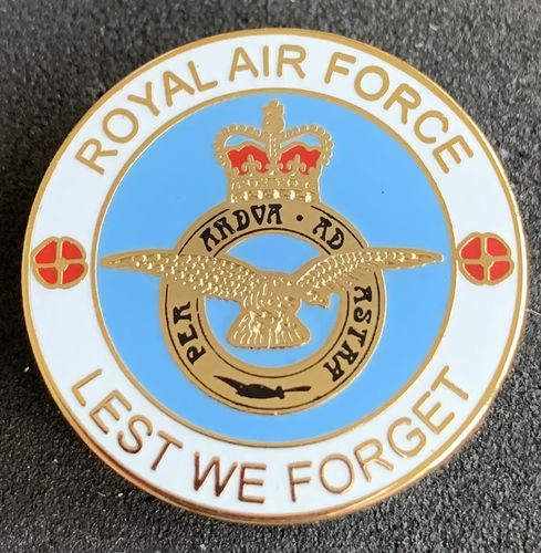 Royal Air Force Lest We Forget Pin Badge