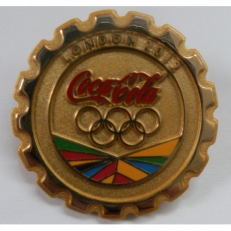 London 2012 Olympic - Coca Cola - Gold Coloured Bottle Cap Pin Badge