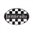 Lambretta Chequered Flag Oval Pin Badge