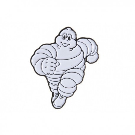 Michelin Silver Plated Pin Badge & Michelin Sticker Michelin Man Keyring 