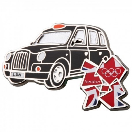 London 2012 Olympic Taxi With Union Jack Pin Badge