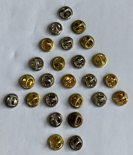 Pin Badge Backings Metal (25 Gold/Silver Assorted)