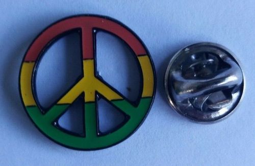 Peace Sign Rasta Flag Pin Badge