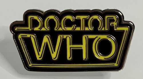 Doctor Who Neon Logo Pin Badge (Yellow)