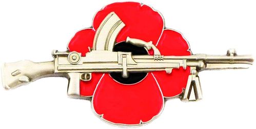 Bren Light Machine Gun Poppy Pin Badge