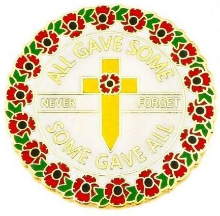 All Gave Some Wreath Poppy Remembrance Pin Badge