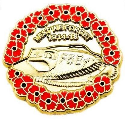 F-56 Military Tank Poppy Remembrance Pin Badge