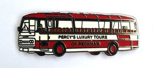 Only Fools & Horses Percys Luxury Tours of Peckham Coach Pin Badge
