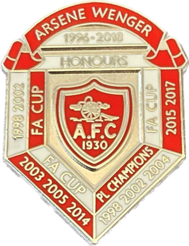 Arsene Wenger Arsenal F.C. Honours Pin Badge