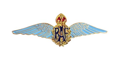 Royal Air Force Sweetheart Wings Brooch Pin Badge (Blue Enamel)