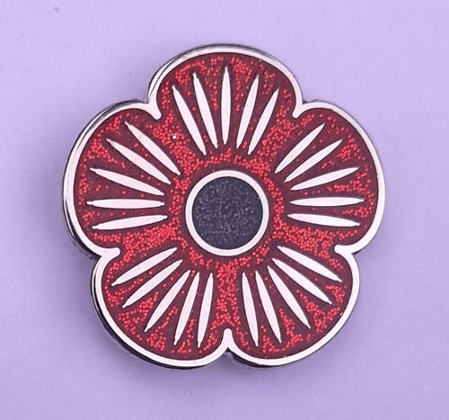 Plain Poppy Glitter Remembrance Day Pin Badge