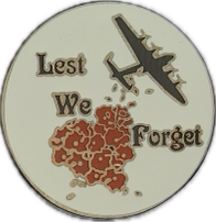Lest We Forget Aircraft Poppy Remembrance Pin Badge