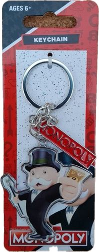 Monopoly Uncle Pennybags With Money Metal Keychain
